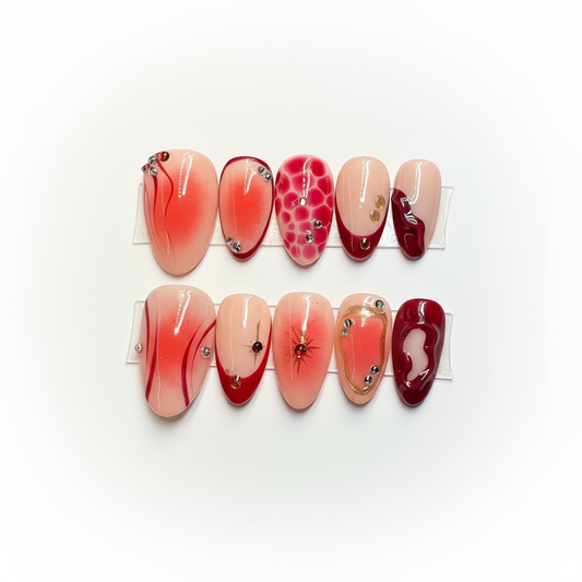 Press-on nails with clean background - tight crop